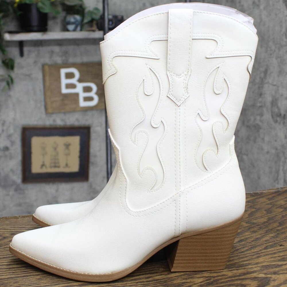 wild fable White Western Mid-Calf Cowboy Boots - Picture 6 of 6